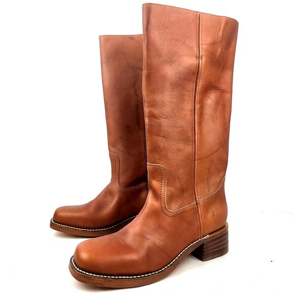 Frye Knee High Saddle Brown Leather Campus Boots Classic Size 11 - Picture 1 of 16